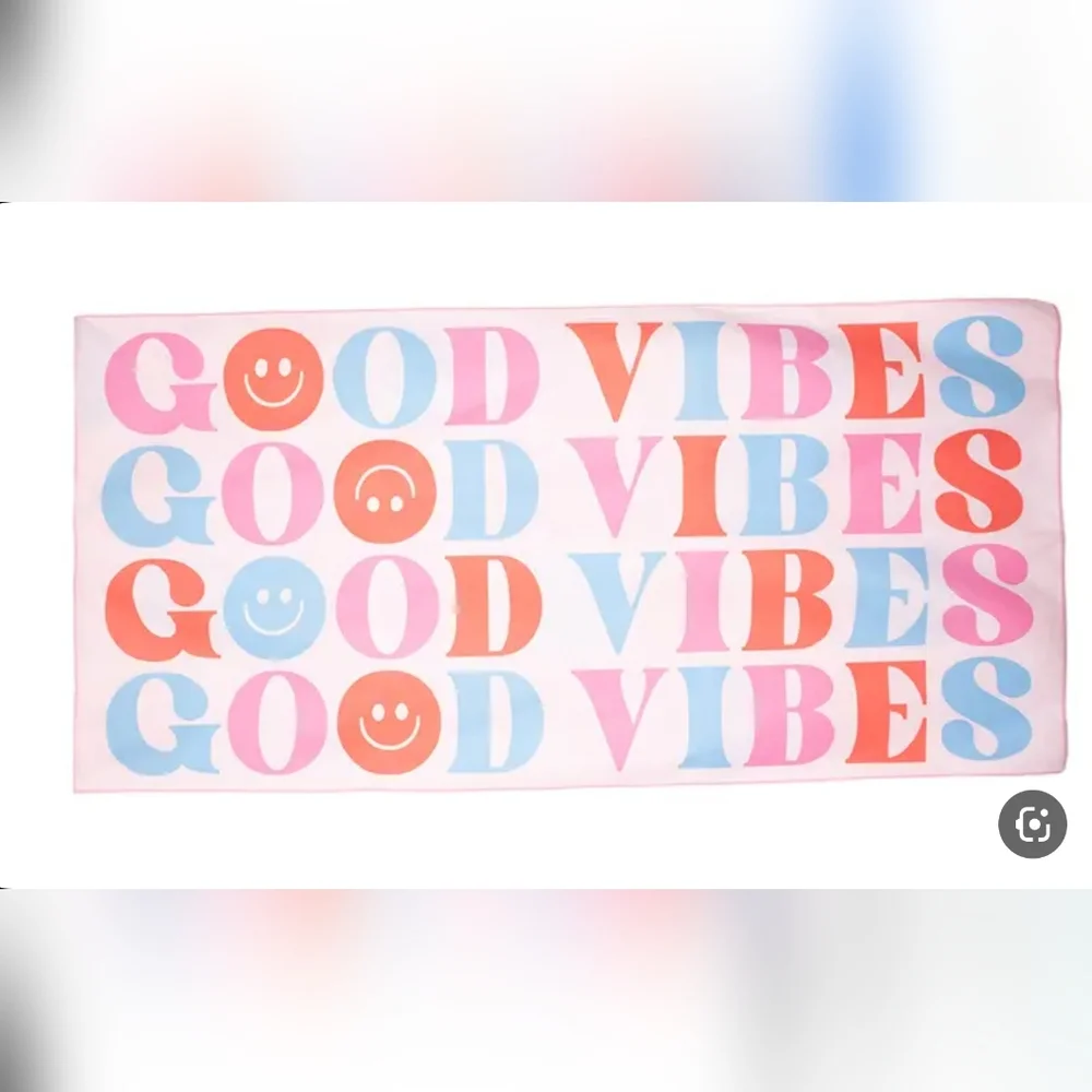 Good Vibes Graphic Towel Synthetic Bath Towl Nordstrom
